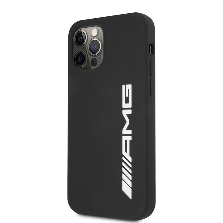 AMG iPhone 12 Pro Max Backcover hoesje - Silicone - Big White Logo - Zwart-Hoesjes-Ilumina Benelux