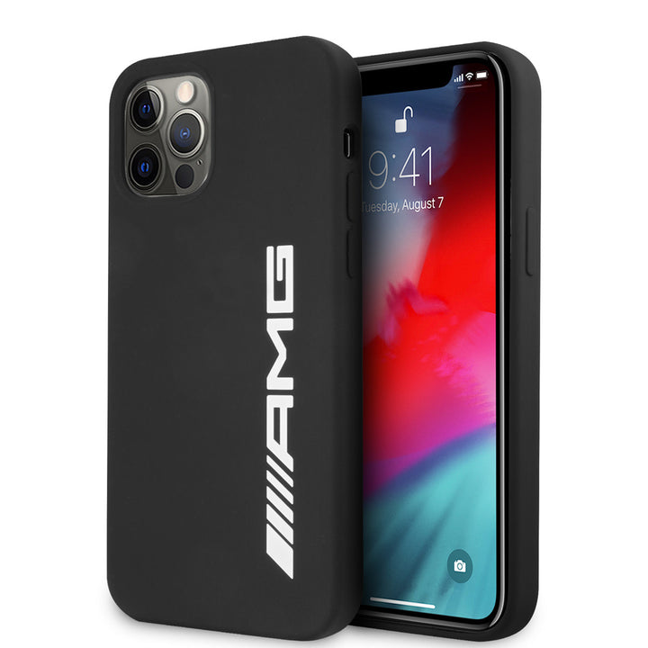 AMG iPhone 12 Pro Max Backcover hoesje - Silicone - Big White Logo - Zwart-Hoesjes-Ilumina Benelux