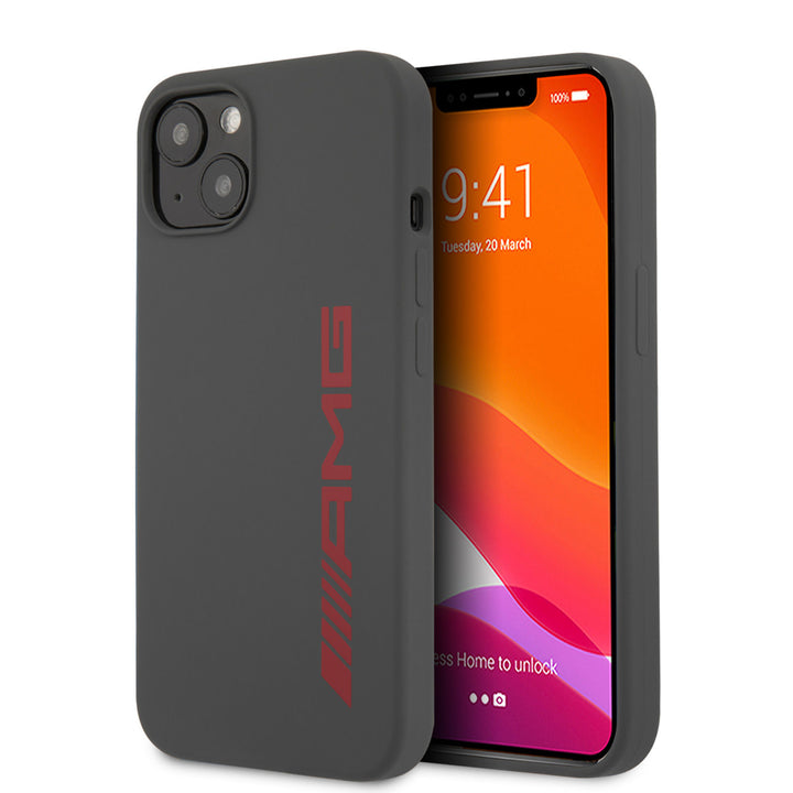 AMG iPhone 13 & 14 Backcover hoesje - Silicone - Big Red Logo - Grijs-Hoesjes-Ilumina Benelux