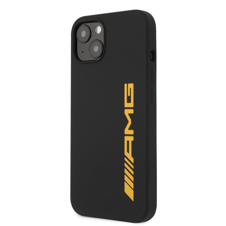 AMG iPhone 13 & 14 Backcover hoesje - Silicone - Big Yellow Logo - Zwart-Hoesjes-Ilumina Benelux