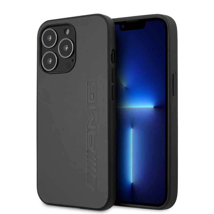 AMG iPhone 13 Pro Backcover hoesje - Leather - Hot Stamp - Grijs-Hoesjes-Ilumina Benelux
