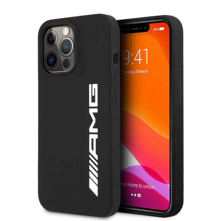 AMG iPhone 13 Pro Backcover hoesje - Silicone - Big White Logo - Zwart-Hoesjes-Ilumina Benelux