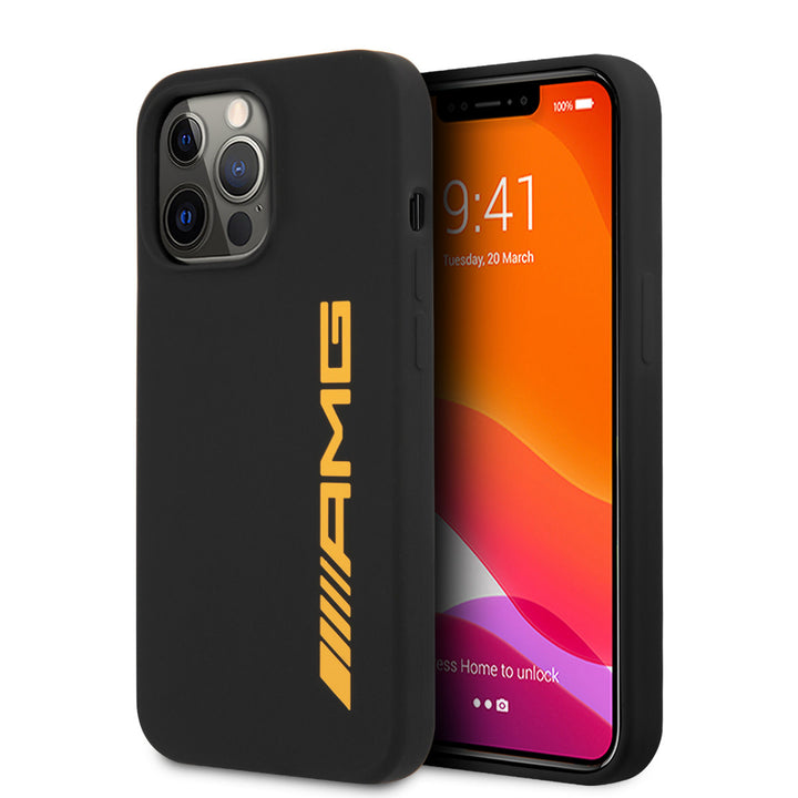 AMG iPhone 13 Pro Backcover hoesje - Silicone - Big Yellow Logo - Zwart-Hoesjes-Ilumina Benelux