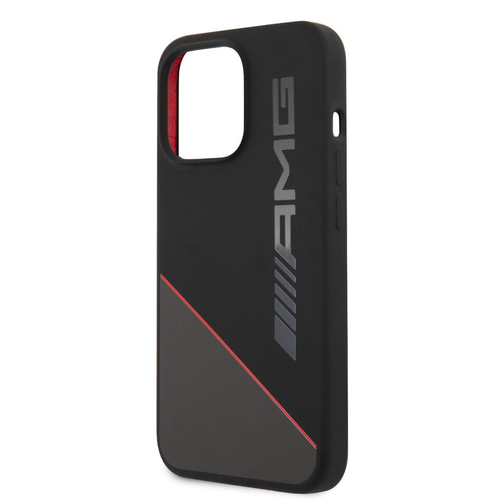 AMG iPhone 13 Pro Backcover hoesje - Silicone - Two Tones Red Line - Zwart-Hoesjes-Ilumina Benelux