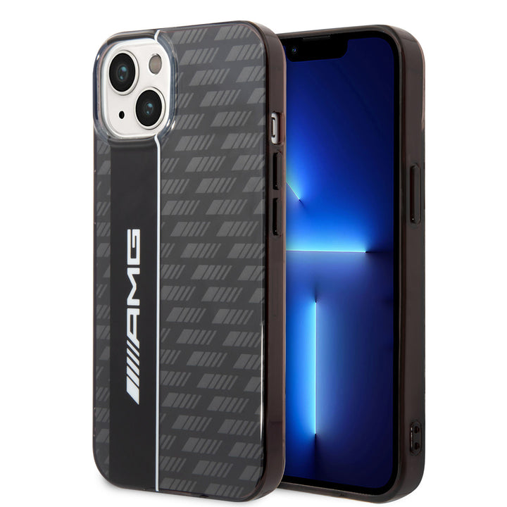 AMG iPhone 14 & 13 Backcover hoesje - Double Layer - Carbon Pattern - Grijs-Hoesjes-Ilumina Benelux