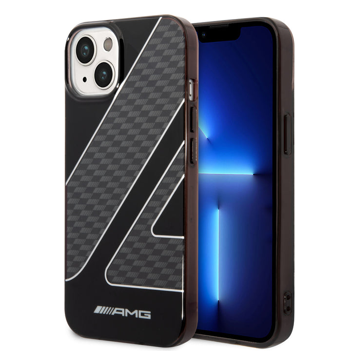 AMG iPhone 14 Plus & 15 Plus Backcover hoesje - Double Layer - Checkered Flag Pattern - Zwart-Hoesjes-Ilumina Benelux