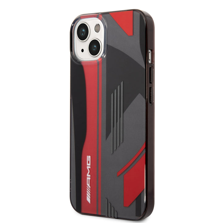 AMG iPhone 14 Plus & 15 Plus Backcover hoesje - Double Layer - Expressive Red Graphic Design - Zwart-Hoesjes-Ilumina Benelux
