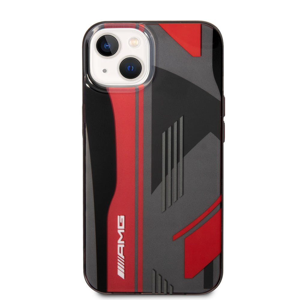 AMG iPhone 14 Plus & 15 Plus Backcover hoesje - Double Layer - Expressive Red Graphic Design - Zwart-Hoesjes-Ilumina Benelux