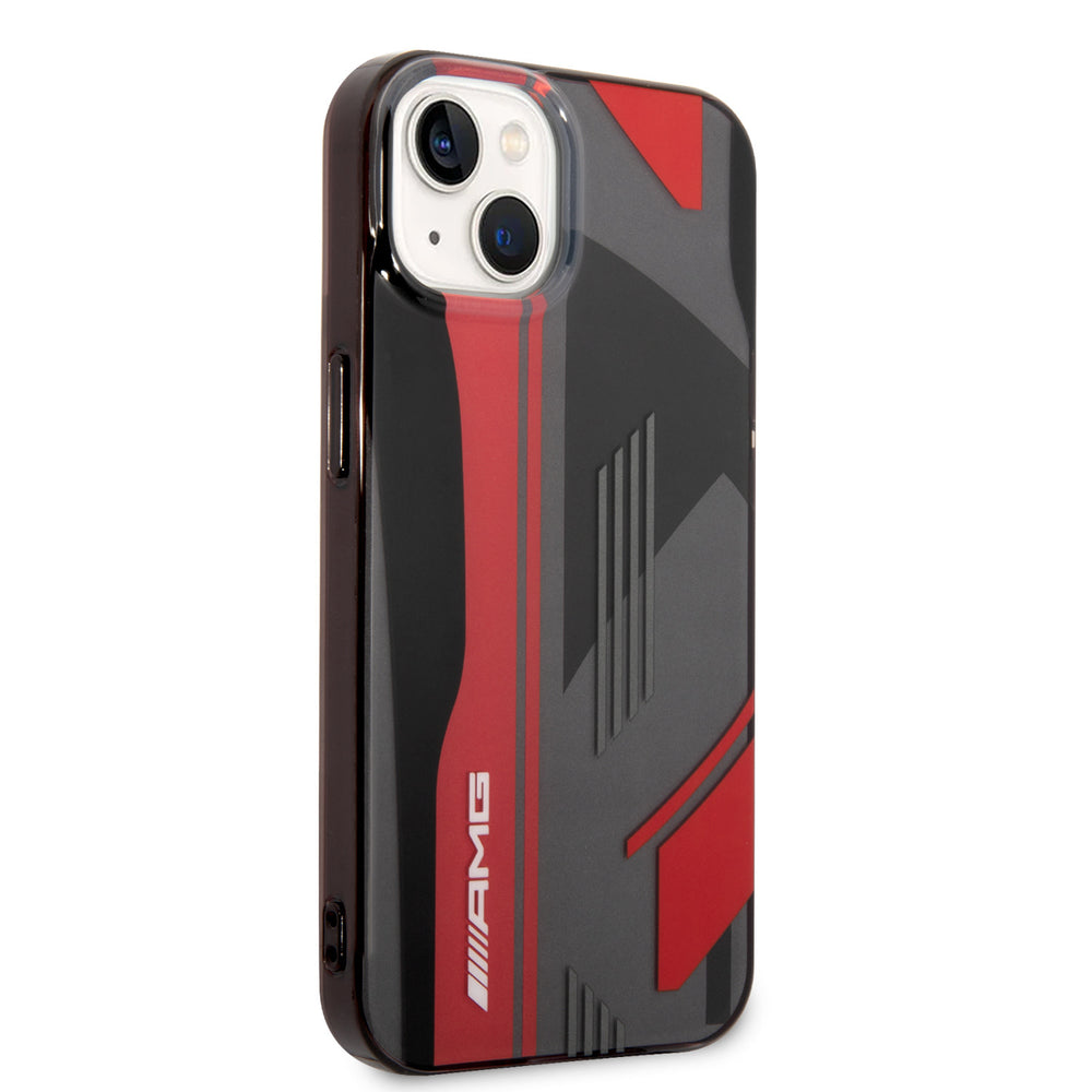 AMG iPhone 14 Plus & 15 Plus Backcover hoesje - Double Layer - Expressive Red Graphic Design - Zwart-Hoesjes-Ilumina Benelux