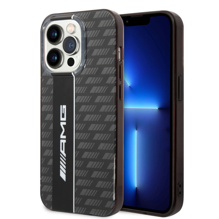 AMG iPhone 14 Pro Backcover hoesje - Double Layer - Carbon Pattern - Grijs-Hoesjes-Ilumina Benelux
