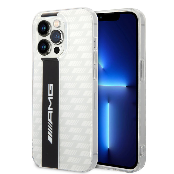 AMG iPhone 14 Pro Backcover hoesje - Double Layer - Carbon Pattern - Wit-Hoesjes-Ilumina Benelux