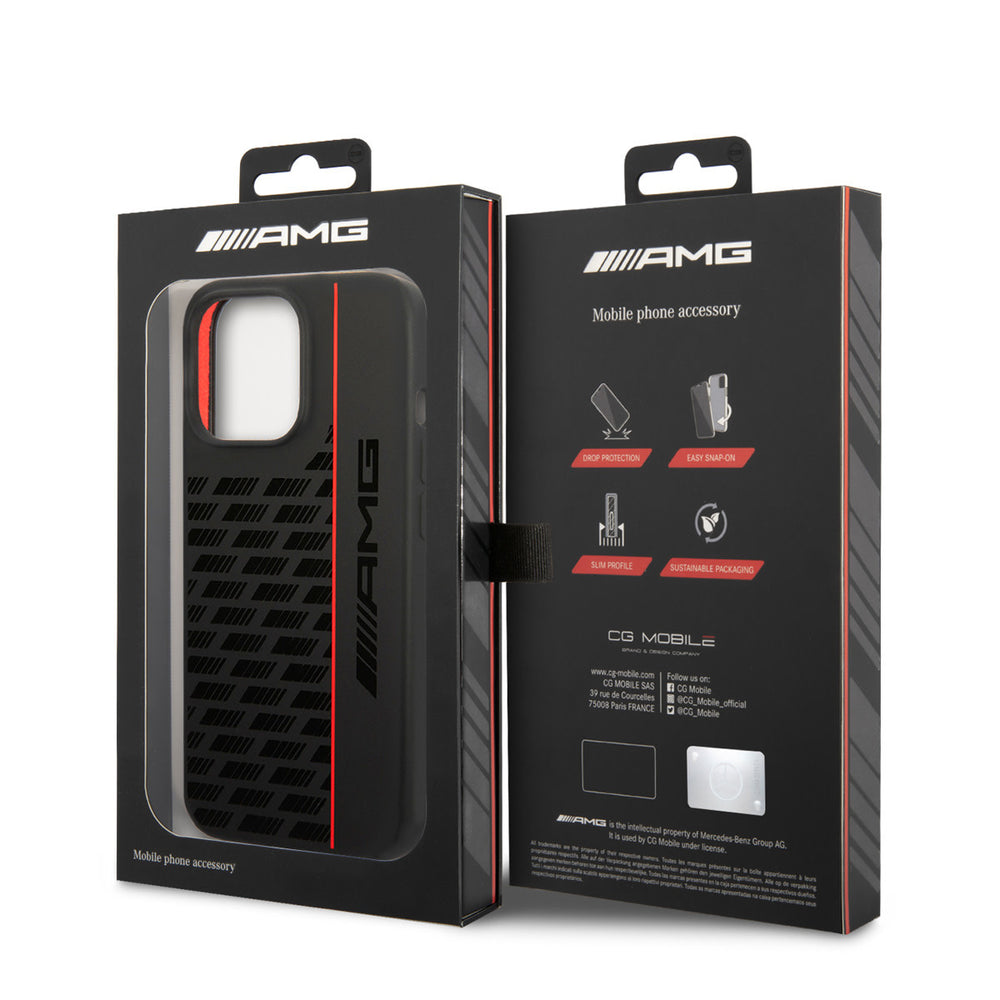 AMG iPhone 14 Pro Backcover hoesje - Double Layer - Carbon Pattern - Zwart-Hoesjes-Ilumina Benelux