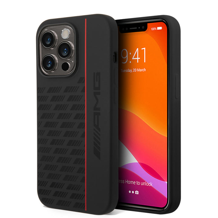 AMG iPhone 14 Pro Backcover hoesje - Double Layer - Carbon Pattern - Zwart-Hoesjes-Ilumina Benelux