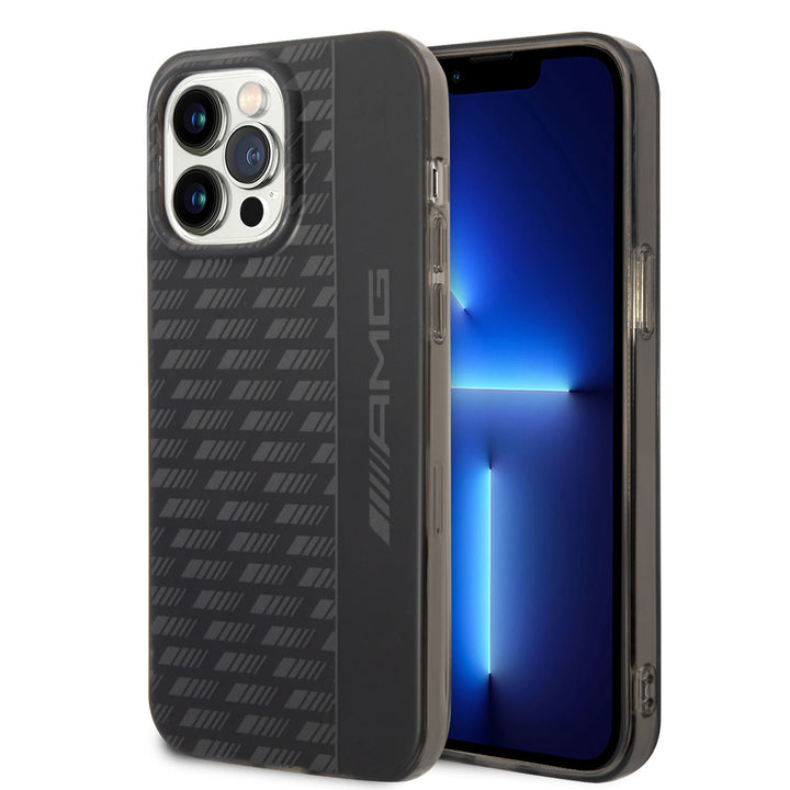 AMG iPhone 14 Pro Backcover hoesje - Frosted - Carbon Pattern - Zwart-Hoesjes-Ilumina Benelux