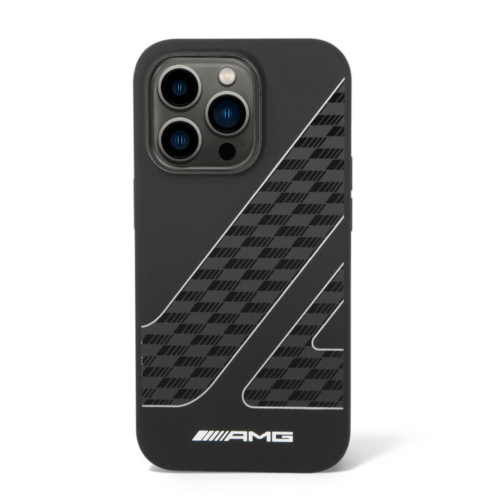 AMG iPhone 14 Pro Max Backcover hoesje - Double Layer - Checkered Flag Pattern - Zwart-Hoesjes-Ilumina Benelux