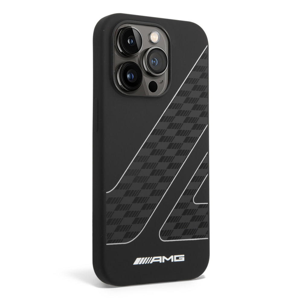 AMG iPhone 14 Pro Max Backcover hoesje - Double Layer - Checkered Flag Pattern - Zwart-Hoesjes-Ilumina Benelux