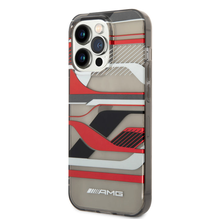 AMG iPhone 14 Pro Max Backcover hoesje - Double Layer - Expressive Red Graphic Design - Transparant-Hoesjes-Ilumina Benelux