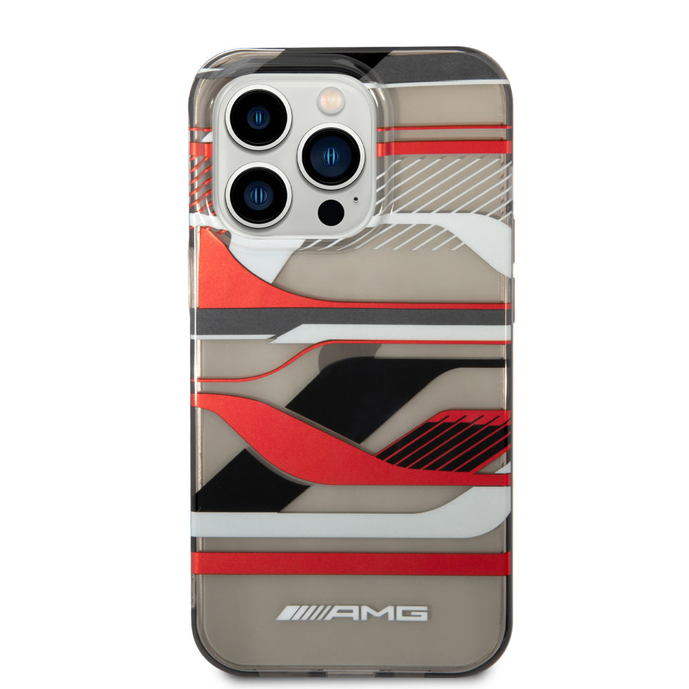 AMG iPhone 14 Pro Max Backcover hoesje - Double Layer - Expressive Red Graphic Design - Transparant-Hoesjes-Ilumina Benelux