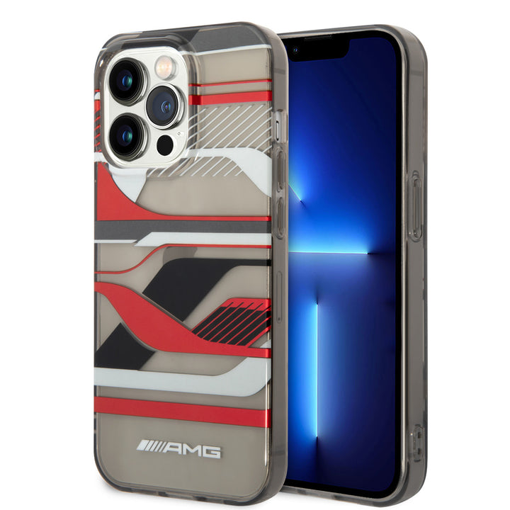 AMG iPhone 14 Pro Max Backcover hoesje - Double Layer - Expressive Red Graphic Design - Transparant-Hoesjes-Ilumina Benelux