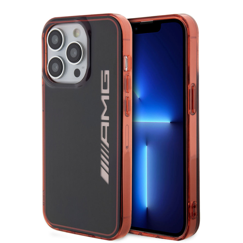 AMG iPhone 15 Pro Backcover hoesje - Double Layer - Red Frame - Zwart-Hoesjes-Ilumina Benelux