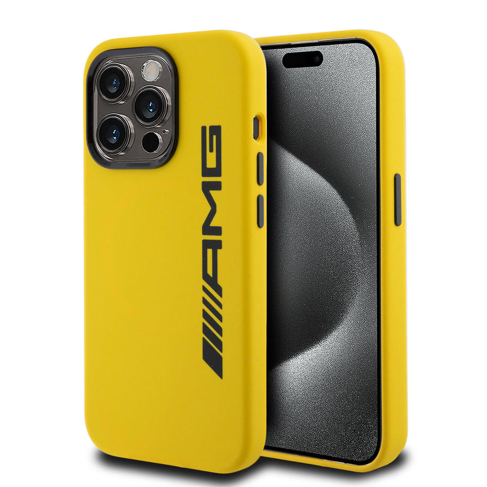 AMG iPhone 15 Pro Backcover hoesje - Large Logo - Geel-Hoesjes-Ilumina Benelux
