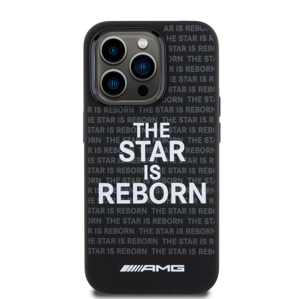 AMG iPhone 15 Pro Backcover hoesje - The Star Is Reborn Logo - Zwart-Hoesjes-Ilumina Benelux