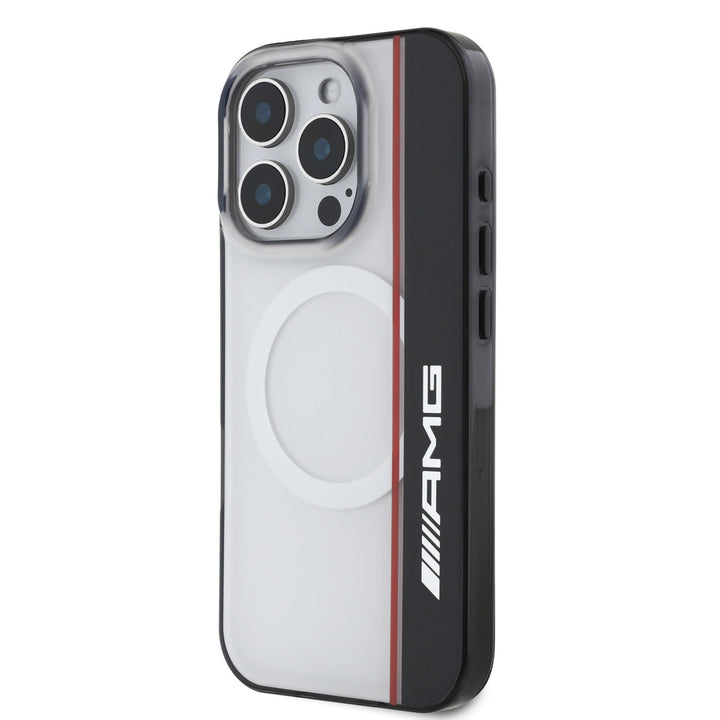AMG iPhone 16 Pro Backcover hoesje - Magsafe - Double Layer - Red Line - Zwart-Hoesjes-Ilumina Benelux