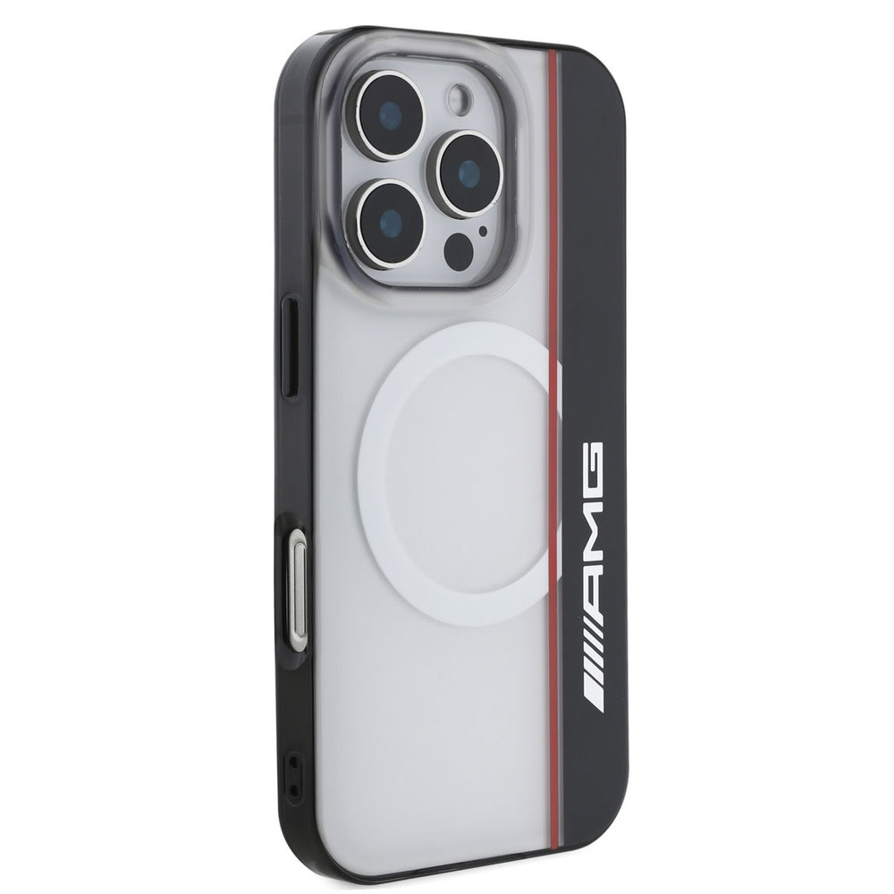 AMG iPhone 16 Pro Backcover hoesje - Magsafe - Double Layer - Red Line - Zwart-Hoesjes-Ilumina Benelux