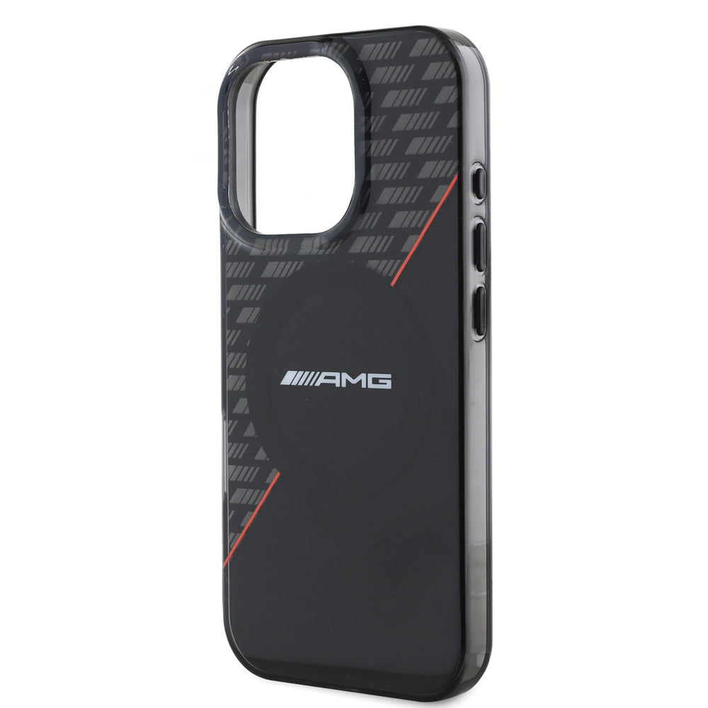 AMG iPhone 16 Pro Backcover hoesje - Magsafe - Double Layer - Red Line - Zwart-Hoesjes-Ilumina Benelux