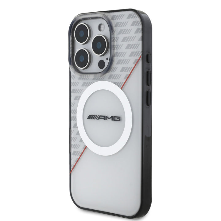 AMG iPhone 16 Pro Backcover hoesje - Magsafe - Double Layer - White Circle - Transparant-Hoesjes-Ilumina Benelux