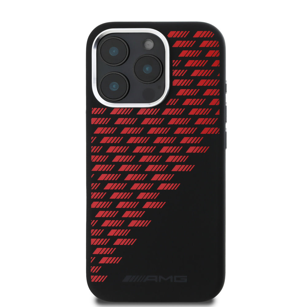 AMG iPhone 16 Pro Backcover hoesje - Magsafe - Silicone Rhombs - Zwart-Hoesjes-Ilumina Benelux