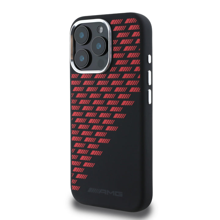 AMG iPhone 16 Pro Max Backcover hoesje - Magsafe - Silicone Rhombs - Zwart-Hoesjes-Ilumina Benelux