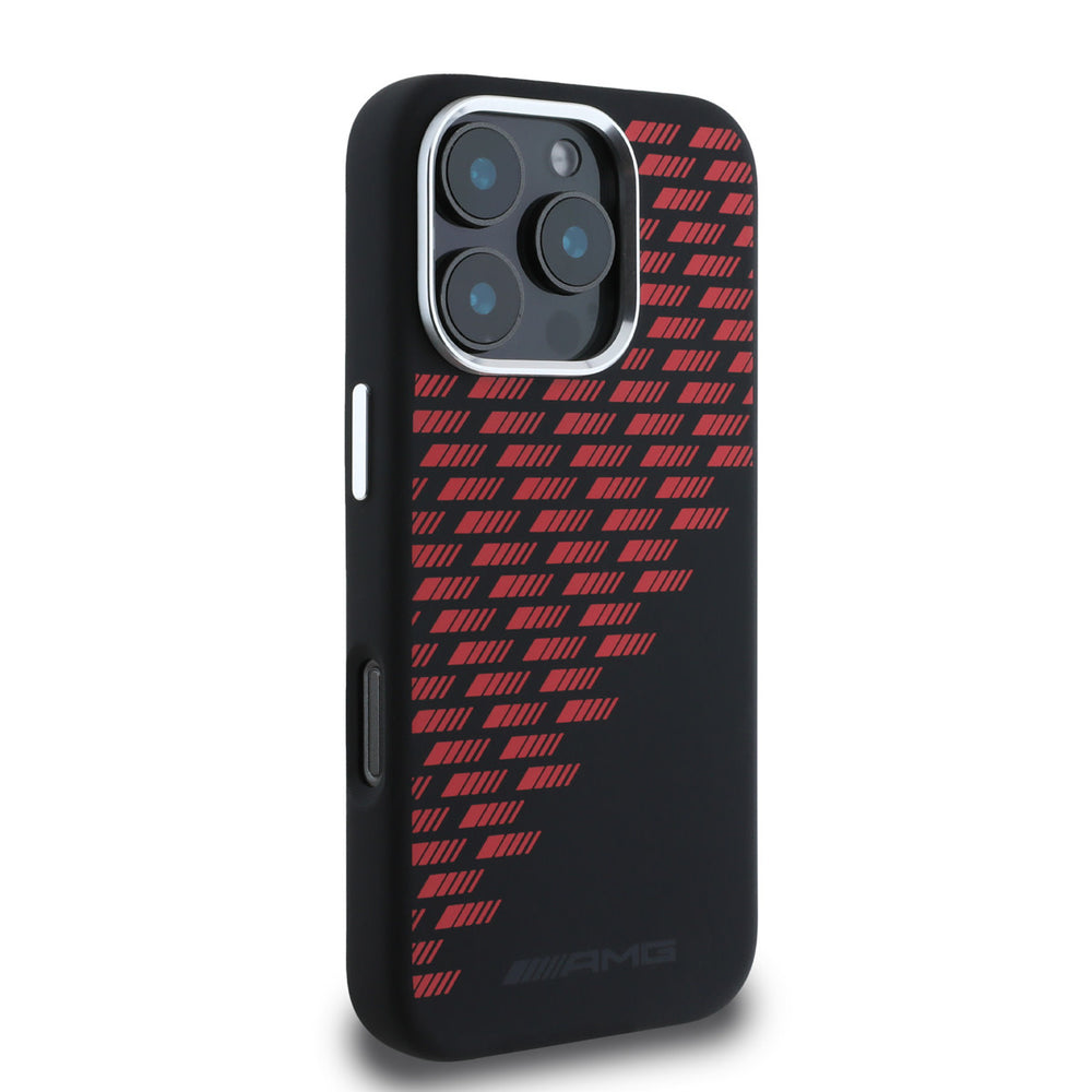 AMG iPhone 16 Pro Max Backcover hoesje - Magsafe - Silicone Rhombs - Zwart-Hoesjes-Ilumina Benelux