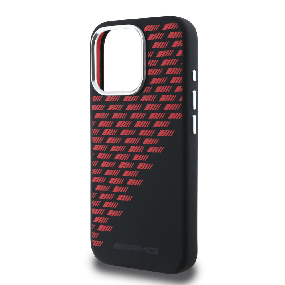 AMG iPhone 16 Pro Max Backcover hoesje - Magsafe - Silicone Rhombs - Zwart-Hoesjes-Ilumina Benelux