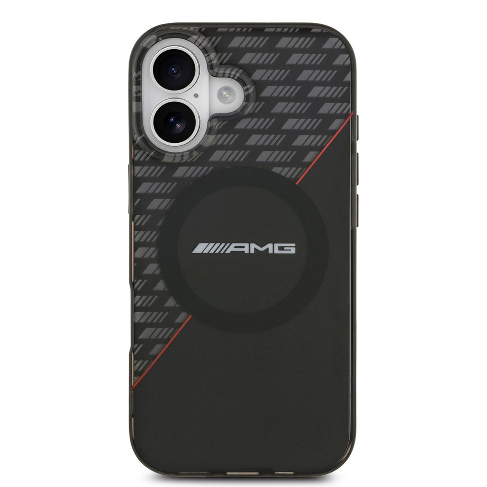 AMG iPhone 17 Backcover hoesje - Magsafe - Double Layer - Red Line - Zwart-Hoesjes-Ilumina Benelux