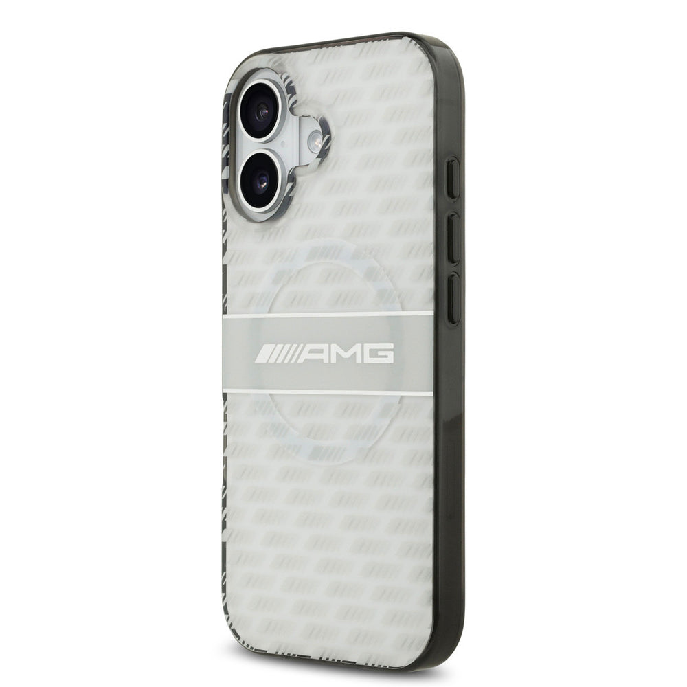 AMG iPhone 17 Backcover hoesje - Magsafe - Double Layer - Transparent Rhombs Repeat - Wit-Hoesjes-Ilumina Benelux