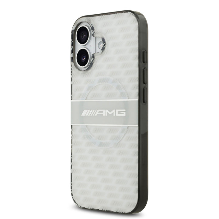 AMG iPhone 17 Backcover hoesje - Magsafe - Double Layer - Transparent Rhombs Repeat - Wit-Hoesjes-Ilumina Benelux