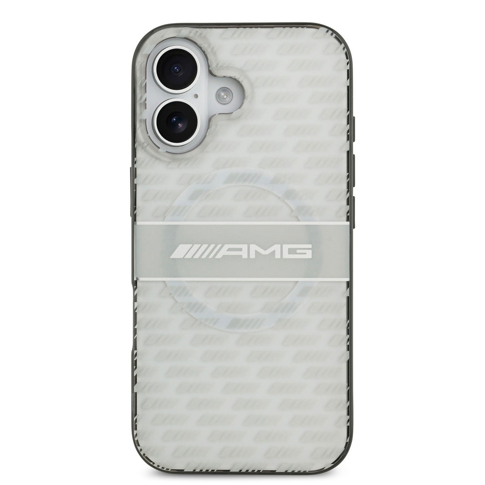 AMG iPhone 17 Backcover hoesje - Magsafe - Double Layer - Transparent Rhombs Repeat - Wit-Hoesjes-Ilumina Benelux