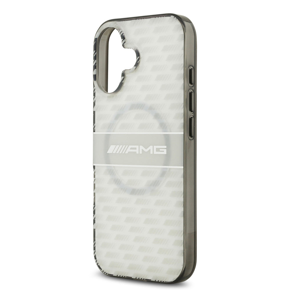 AMG iPhone 17 Backcover hoesje - Magsafe - Double Layer - Transparent Rhombs Repeat - Wit-Hoesjes-Ilumina Benelux