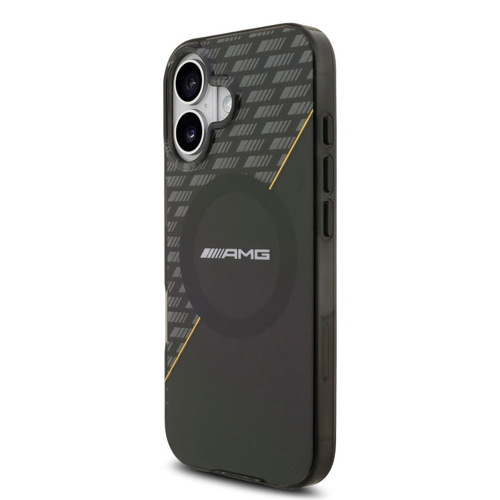 AMG iPhone 17 Backcover hoesje - Magsafe - Double Layer - Yellow Line - Zwart-Hoesjes-Ilumina Benelux