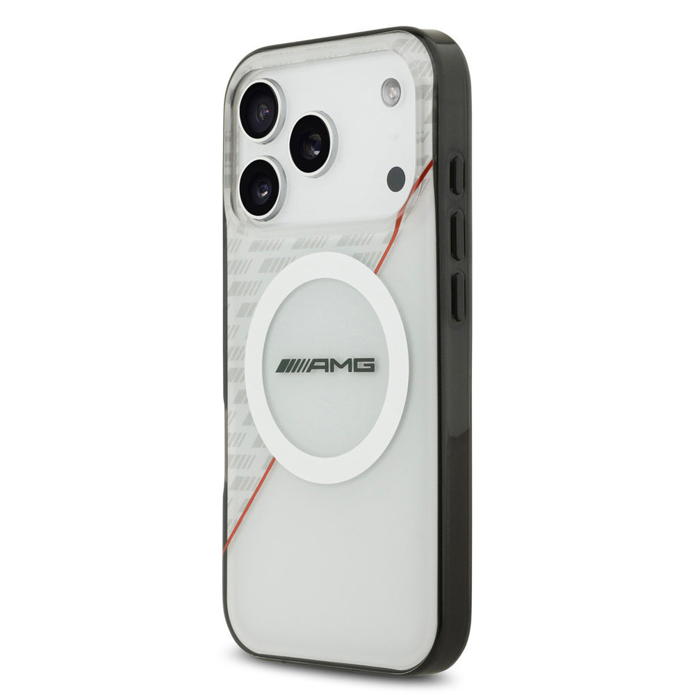 AMG iPhone 17 Pro Backcover hoesje - Magsafe - Double Layer - Red Line - Zwart-Hoesjes-Ilumina Benelux
