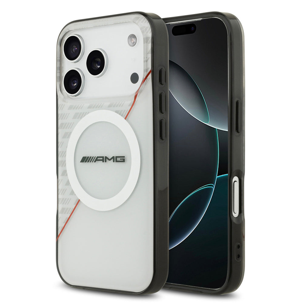 AMG iPhone 17 Pro Backcover hoesje - Magsafe - Double Layer - Red Line - Zwart-Hoesjes-Ilumina Benelux