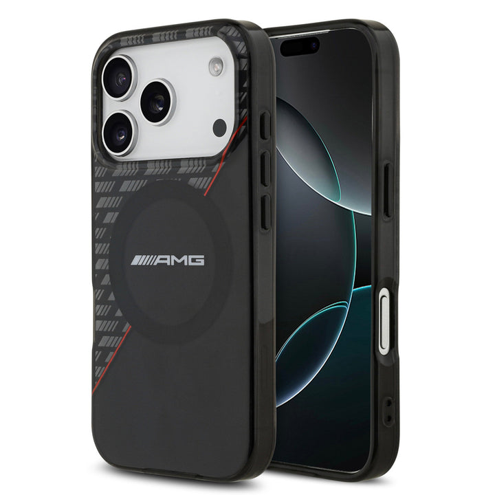 AMG iPhone 17 Pro Backcover hoesje - Magsafe - Double Layer - Red Line - Zwart-Hoesjes-Ilumina Benelux