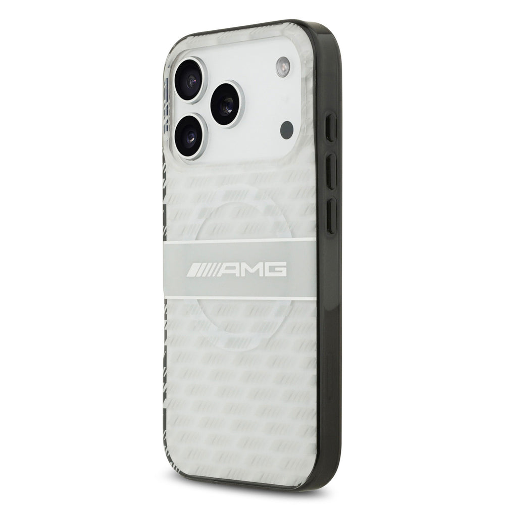 AMG iPhone 17 Pro Backcover hoesje - Magsafe - Double Layer - Transparent Rhombs Repeat - Wit-Hoesjes-Ilumina Benelux