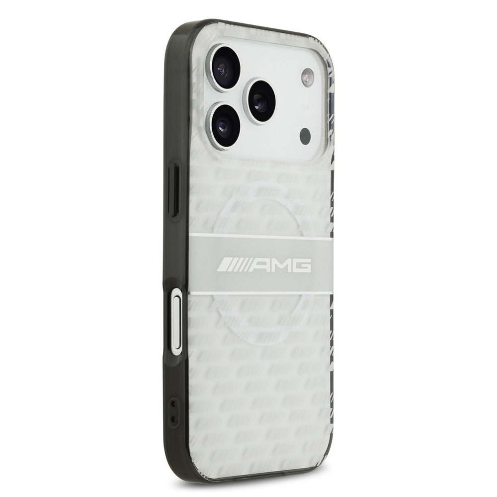 AMG iPhone 17 Pro Backcover hoesje - Magsafe - Double Layer - Transparent Rhombs Repeat - Wit-Hoesjes-Ilumina Benelux