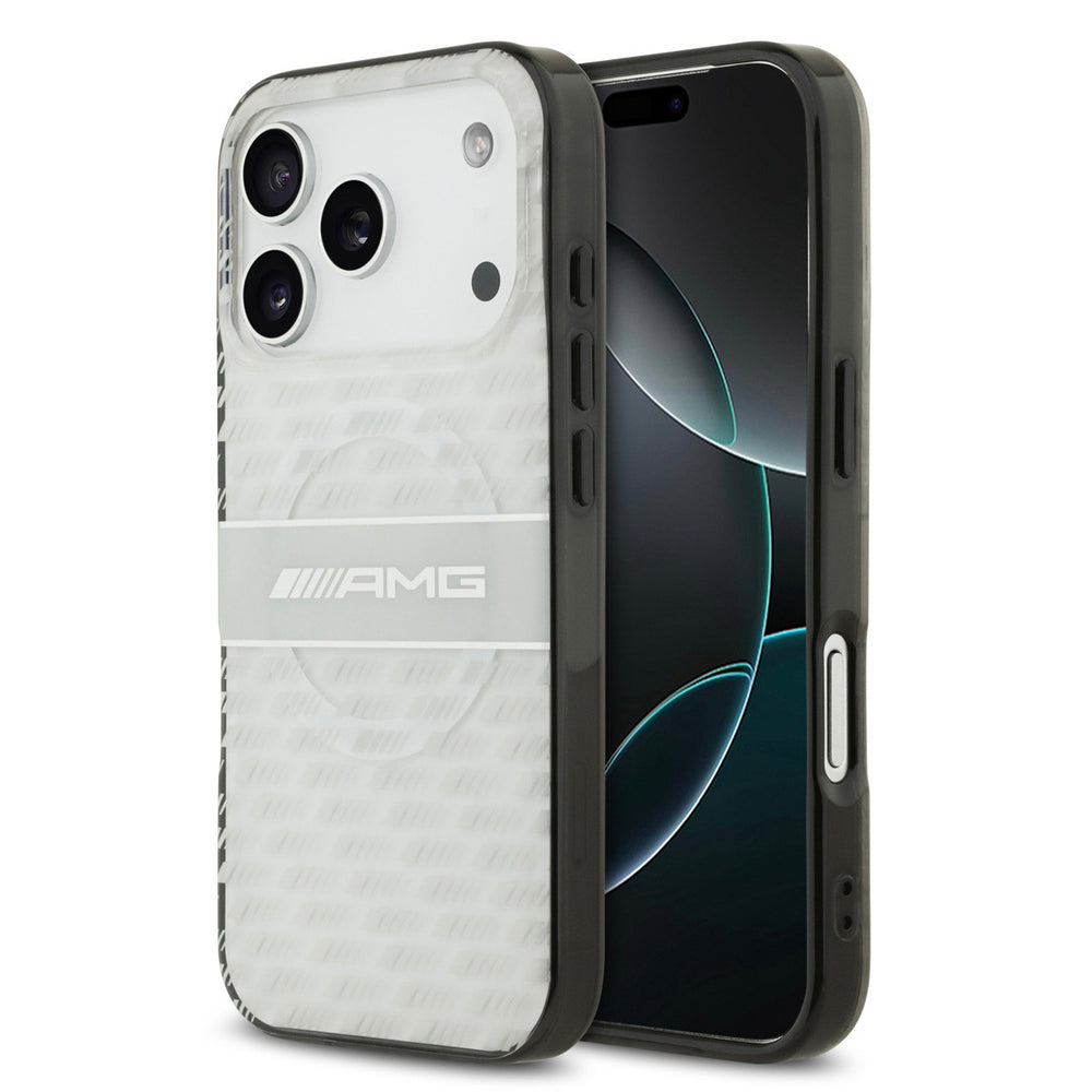 AMG iPhone 17 Pro Backcover hoesje - Magsafe - Double Layer - Transparent Rhombs Repeat - Wit-Hoesjes-Ilumina Benelux