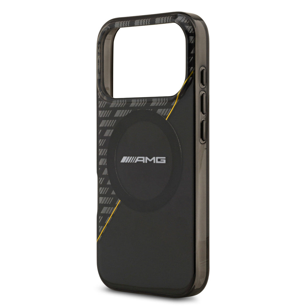 AMG iPhone 17 Pro Backcover hoesje - Magsafe - Double Layer - Yellow Line - Zwart-Hoesjes-Ilumina Benelux