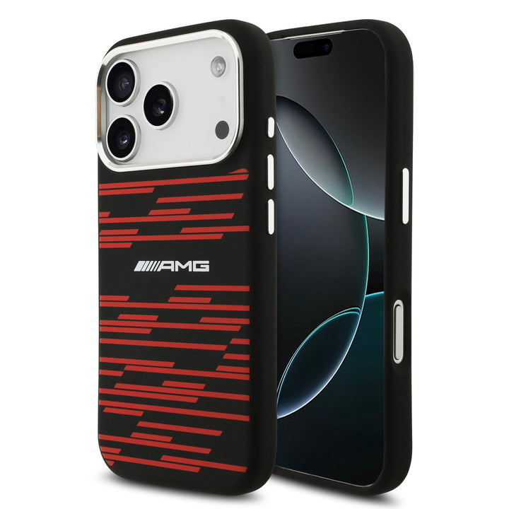 AMG iPhone 17 Pro Backcover hoesje - Magsafe - Red Line Graphics - Zwart-Hoesjes-Ilumina Benelux
