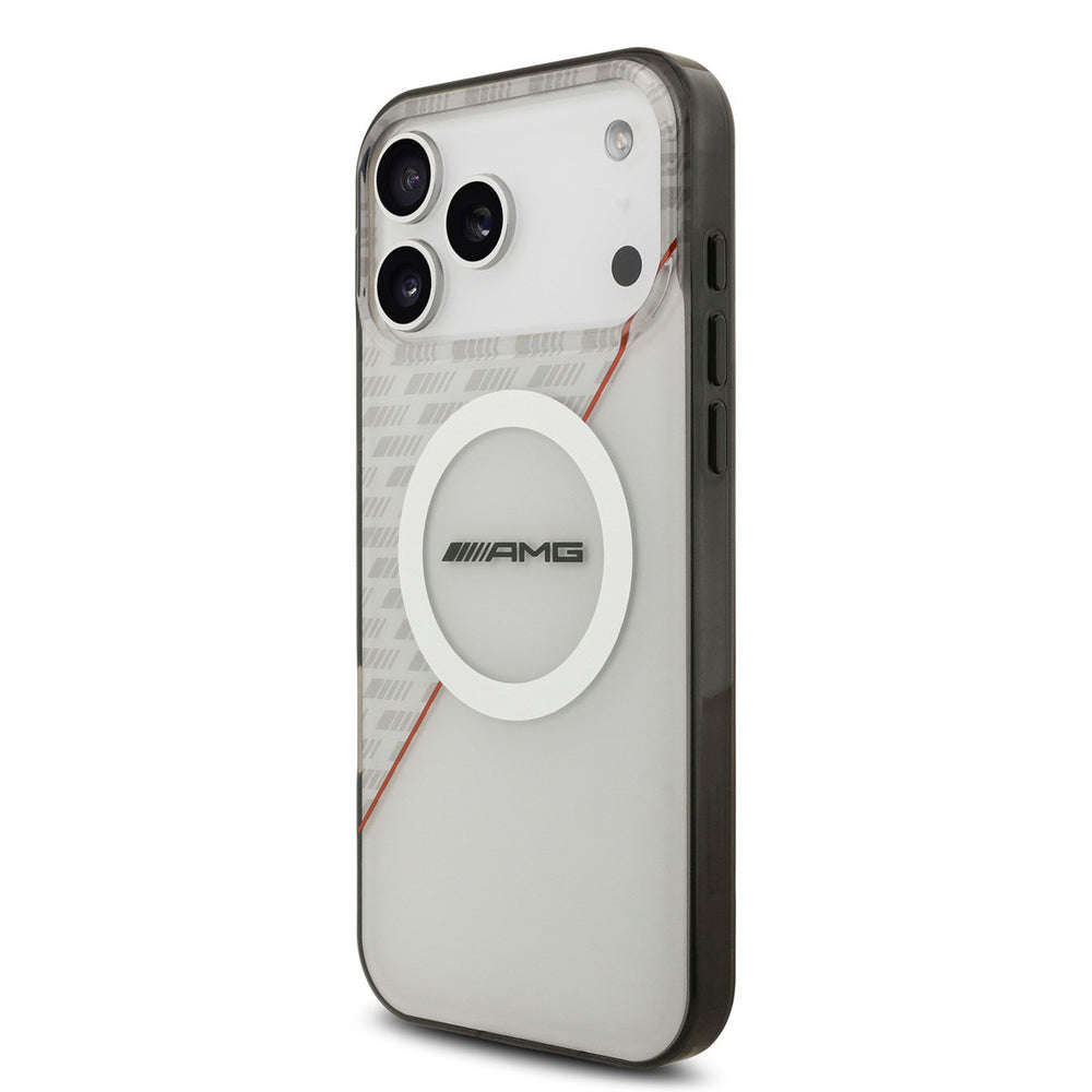 AMG iPhone 17 Pro Max Backcover hoesje - Magsafe - Double Layer - Red Line - Zwart-Hoesjes-Ilumina Benelux