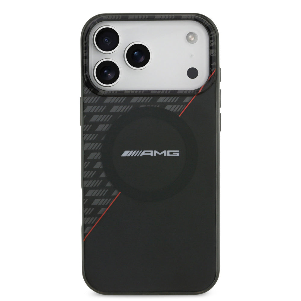 AMG iPhone 17 Pro Max Backcover hoesje - Magsafe - Double Layer - Red Line - Zwart-Hoesjes-Ilumina Benelux